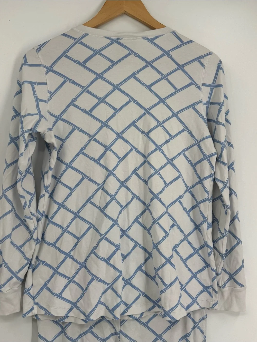 Beaufort Bonnet Company Womens Pima Cotton Pajama Set Size M Blue White 2-piece